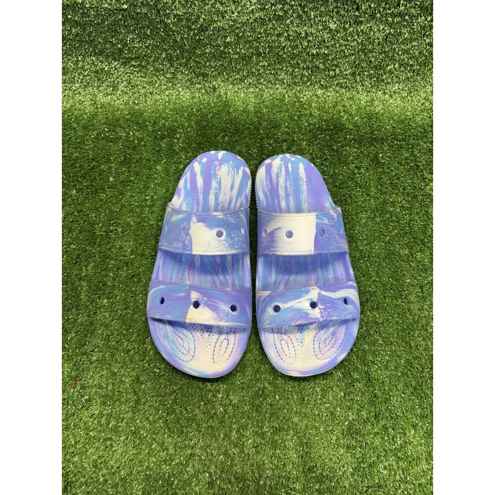 CROCS Double Strap Slip On Sandals Slides Women’s Size 8 Multi Color Marbled